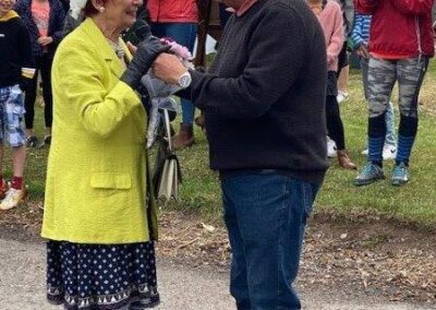 Man meeting the Combwich Queen